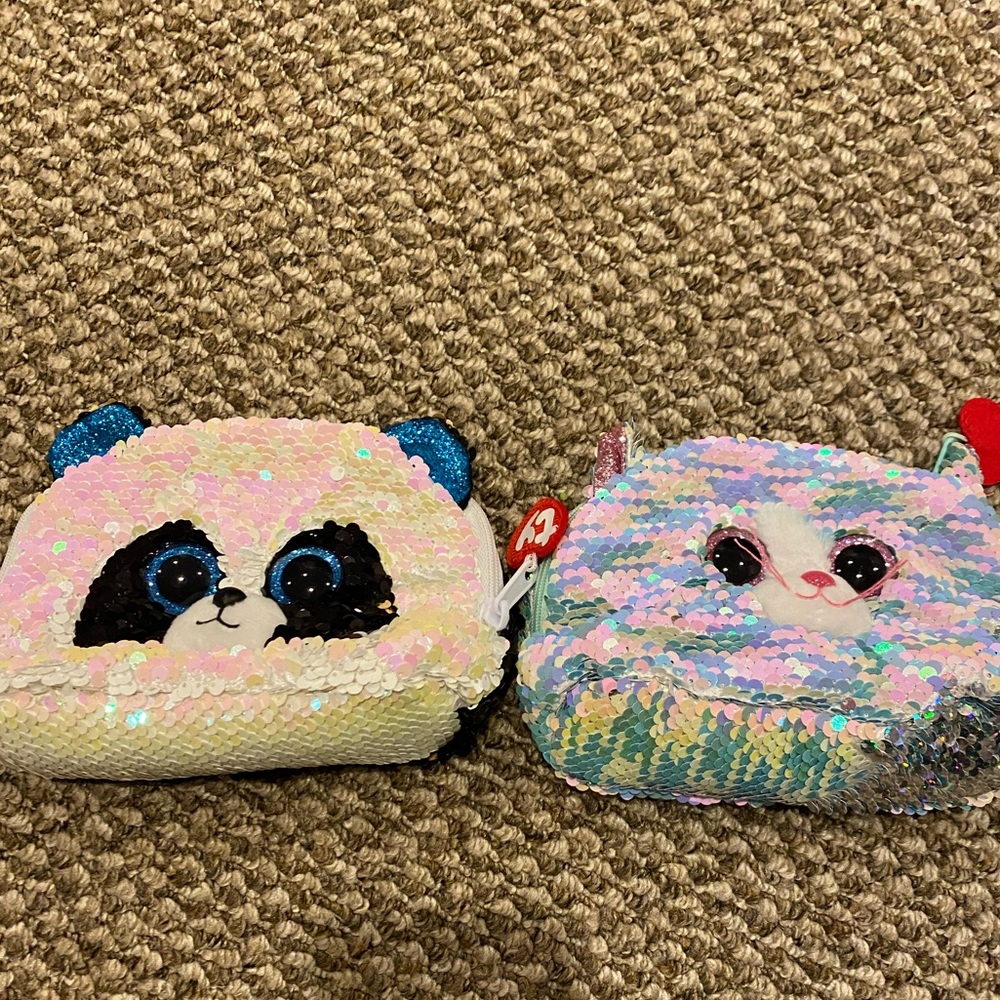 New Ty Beanies Bags/Pouches Qty. 2!